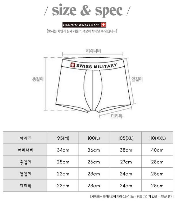 스위스 밀리터리 팬티 5종SET